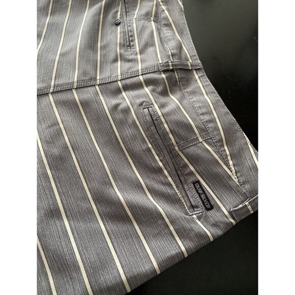 QUIKSILVER Amphibians Grey/White Stripe 21” Boardshorts Mens sz 30 - Picture 6 of 7